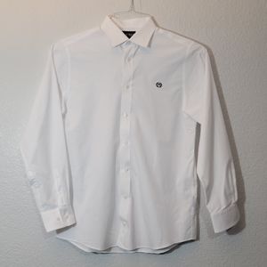 Polo Ralph Lauren Shirt mens 20 White long sleeve cotton PRL Monogram Logo